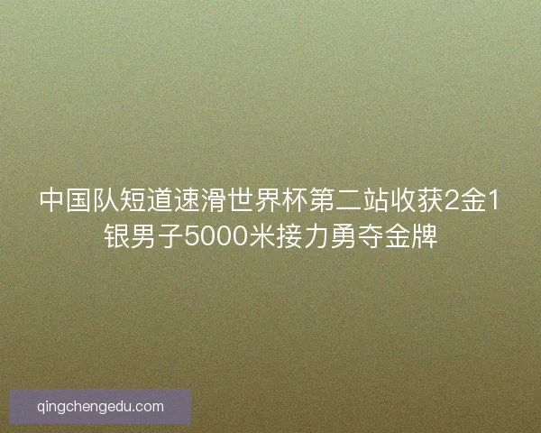 中国队短道速滑世界杯第二站收获2金1银男子5000米接力勇夺金牌