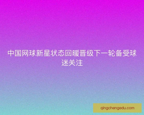 中国网球新星状态回暖晋级下一轮备受球迷关注